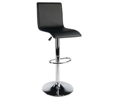 Spectrum High-Back Adjustable Swivel Stool, Black and Chrome