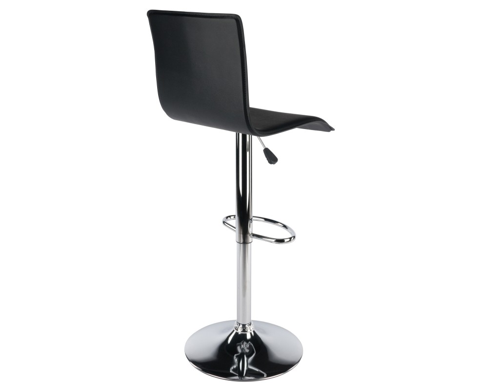 Spectrum High-Back Adjustable Swivel Stool, Black and Chrome