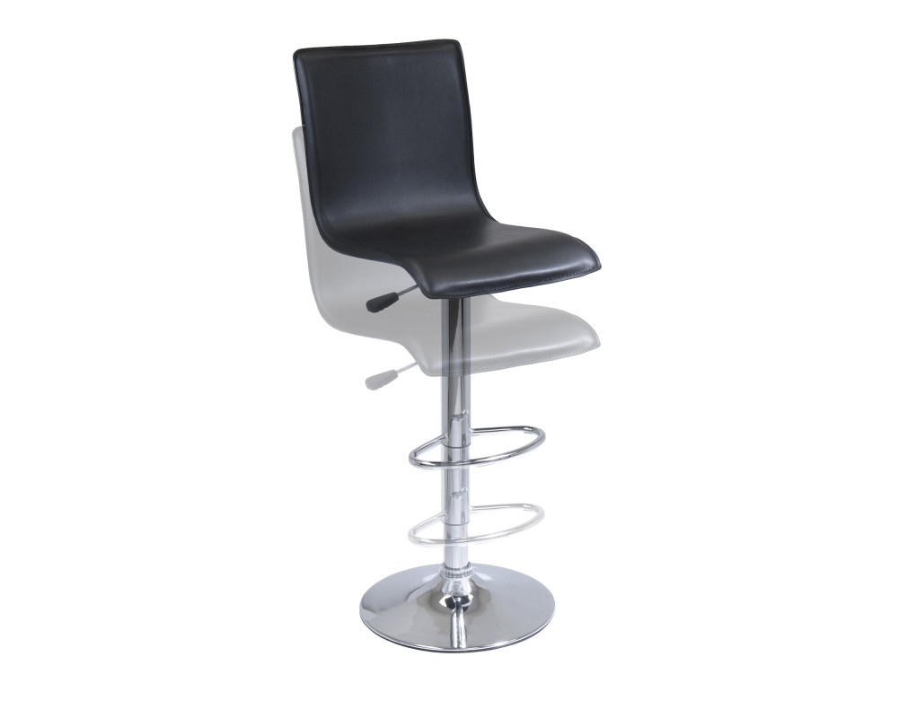 Spectrum High-Back Adjustable Swivel Stool, Black and Chrome