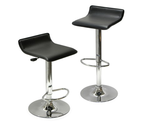 Spectrum 2-Pc Adjustable Swivel Stool Set, Black and Chrome