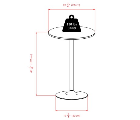 Spectrum 3-Pc Bar Height Table with 2 Adjustable Air Lift L-Back Stools, Black and Chrome