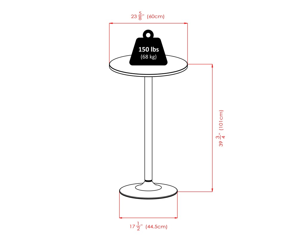 Summit 3-Pc Bar Height Table with 2 Swivel Seat Stools, Black and Chrome