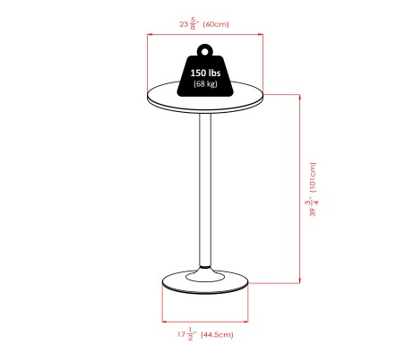 Summit 3-Pc Bar Height Table with 2 Swivel Seat Stools, Black and Chrome