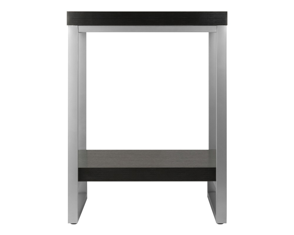 Jared 2-Shelf End Table, 18' Wide, 24' High, Espresso and Slate Gray