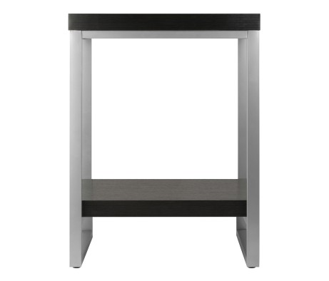 Jared 2-Shelf End Table, 18' Wide, 24' High, Espresso and Slate Gray