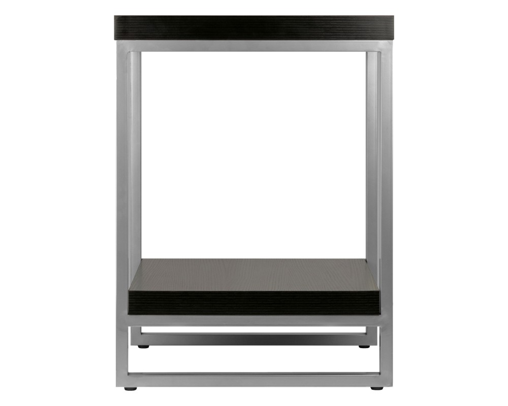 Jared 2-Shelf End Table, 18' Wide, 24' High, Espresso and Slate Gray