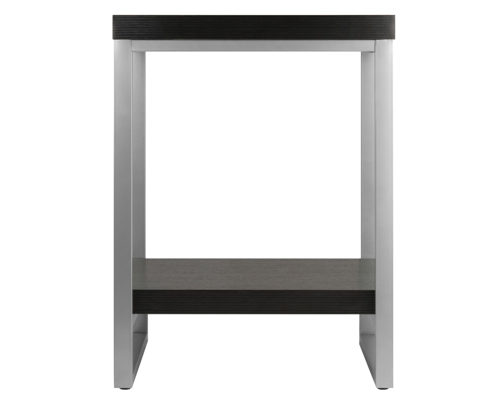 Jared 2-Shelf End Table, 18' Wide, 24' High, Espresso and Slate Gray