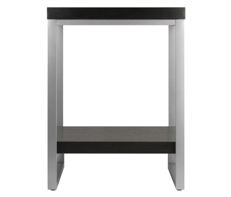 Jared 2-Shelf End Table, 18' Wide, 24' High, Espresso and Slate Gray