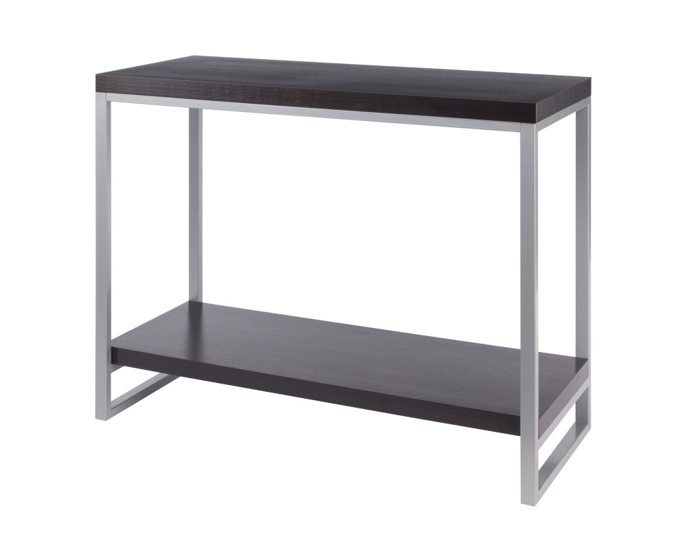 Jared 2-Shelf Console Table, 40' Wide, Espresso and Slate Gray