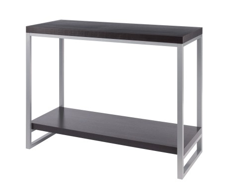 Jared 2-Shelf Console Table, 40' Wide, Espresso and Slate Gray