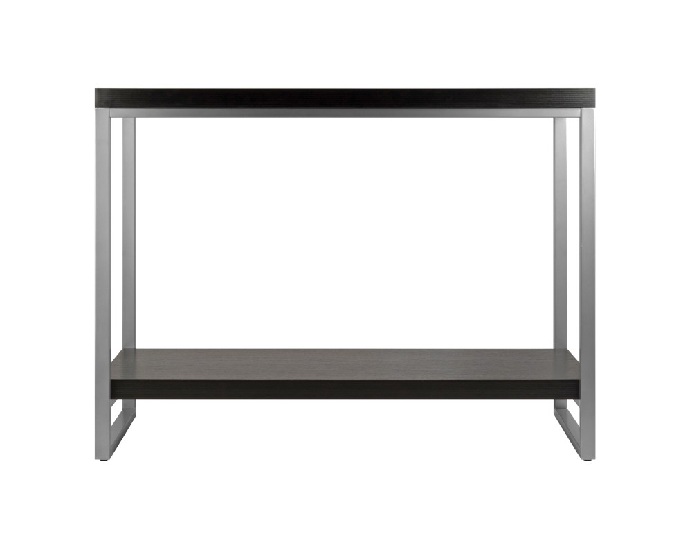 Jared 2-Shelf Console Table, 40' Wide, Espresso and Slate Gray