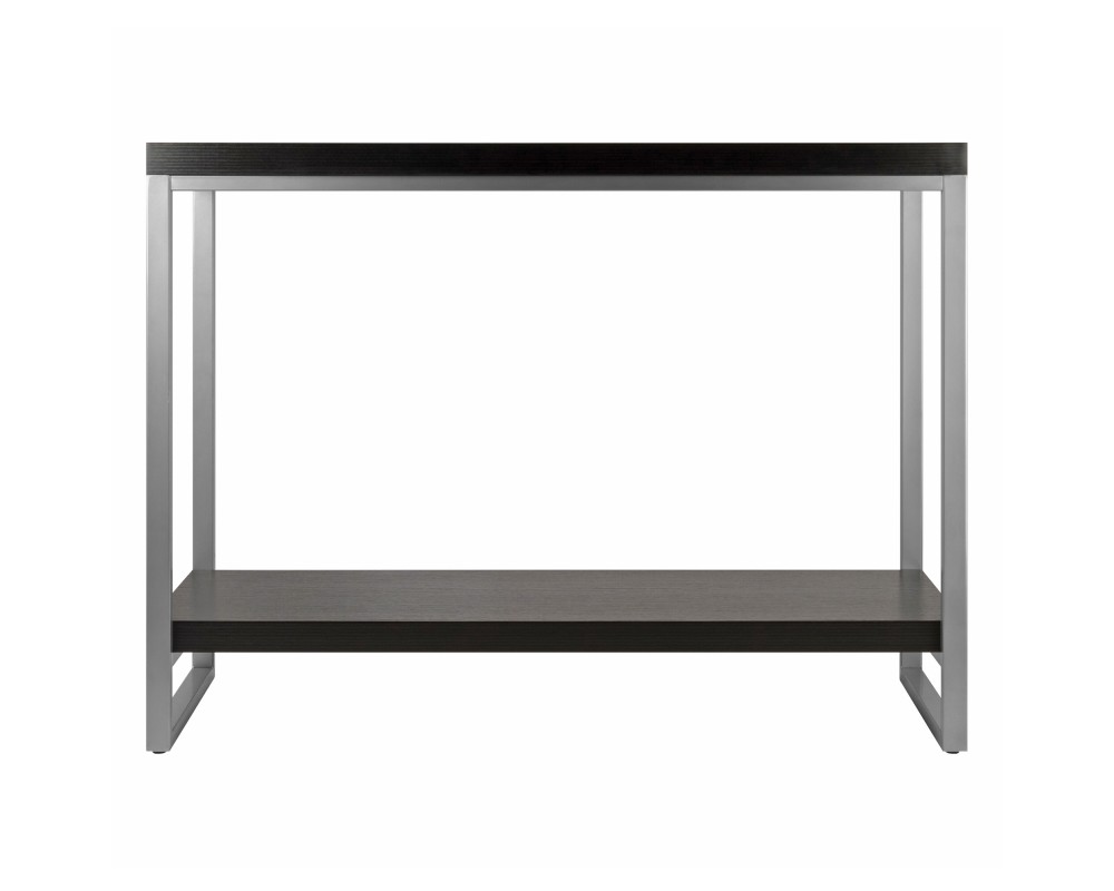 Jared 2-Shelf Console Table, 40' Wide, Espresso and Slate Gray