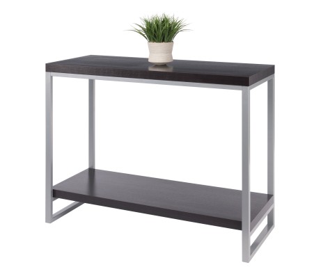 Jared 2-Shelf Console Table, 40' Wide, Espresso and Slate Gray