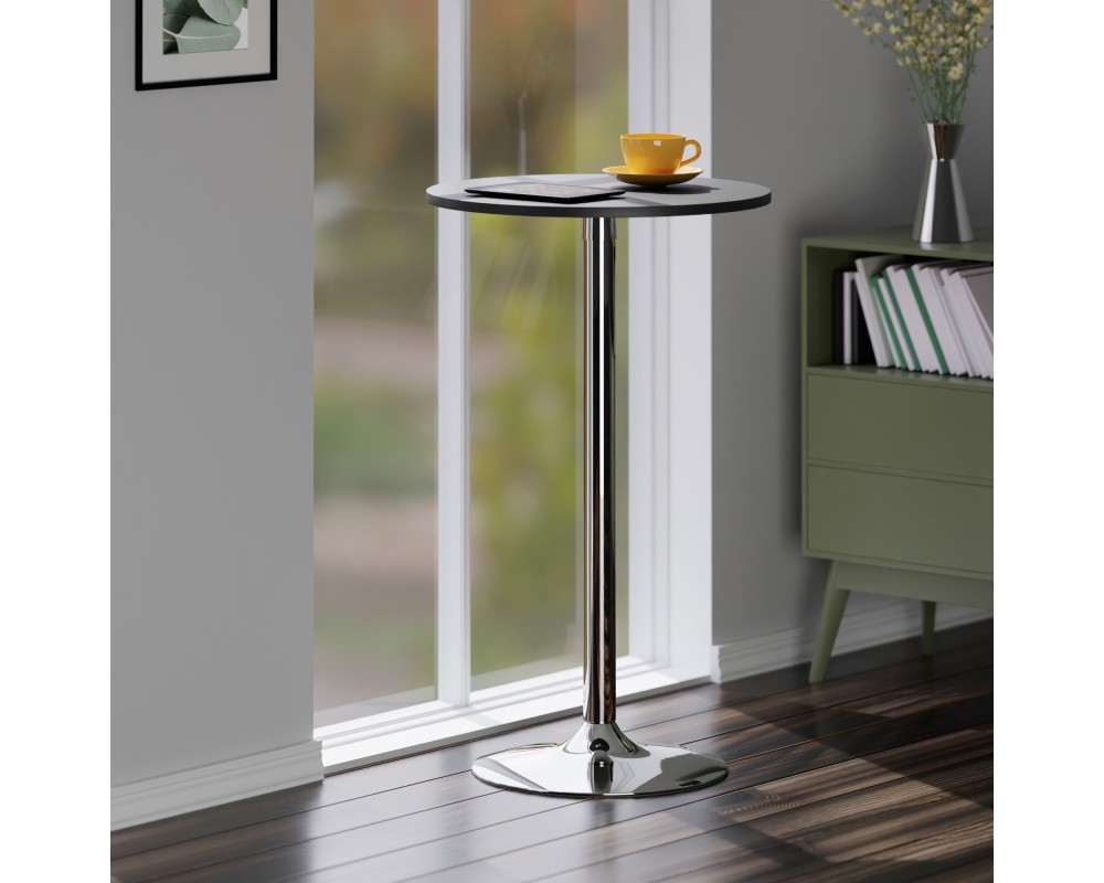 Spectrum 24 Bar Height Table, Black and Chrome