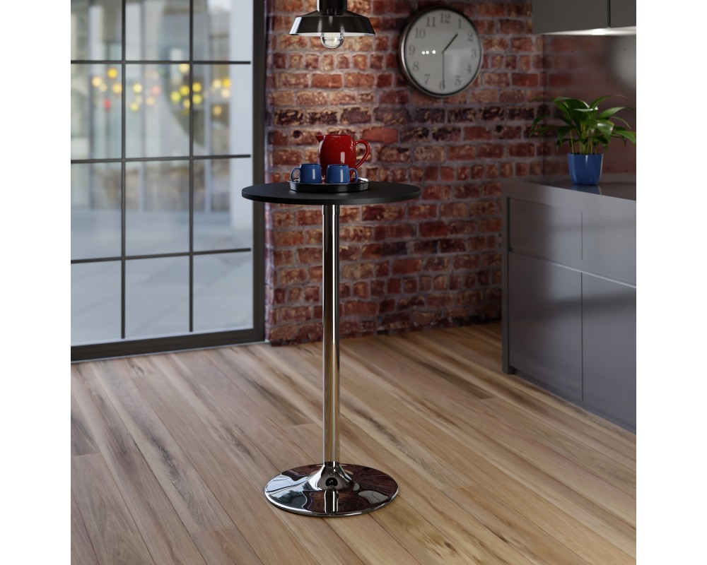 Spectrum 24 Bar Height Table, Black and Chrome