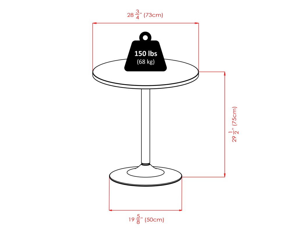 Spectrum Dining Table, Black and Chrome