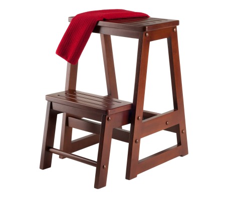 Ascend 2-Step Stool, 21' High, Walnut