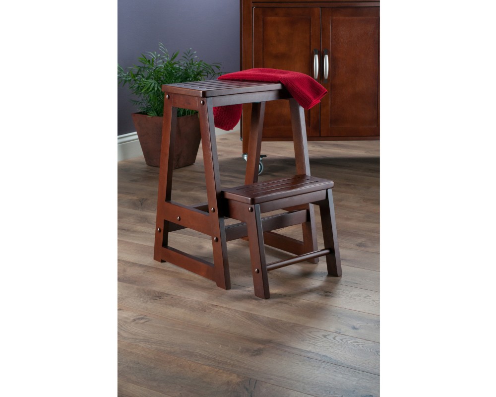 Ascend 2-Step Stool, 21' High, Walnut
