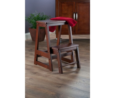 Ascend 2-Step Stool, 21' High, Walnut