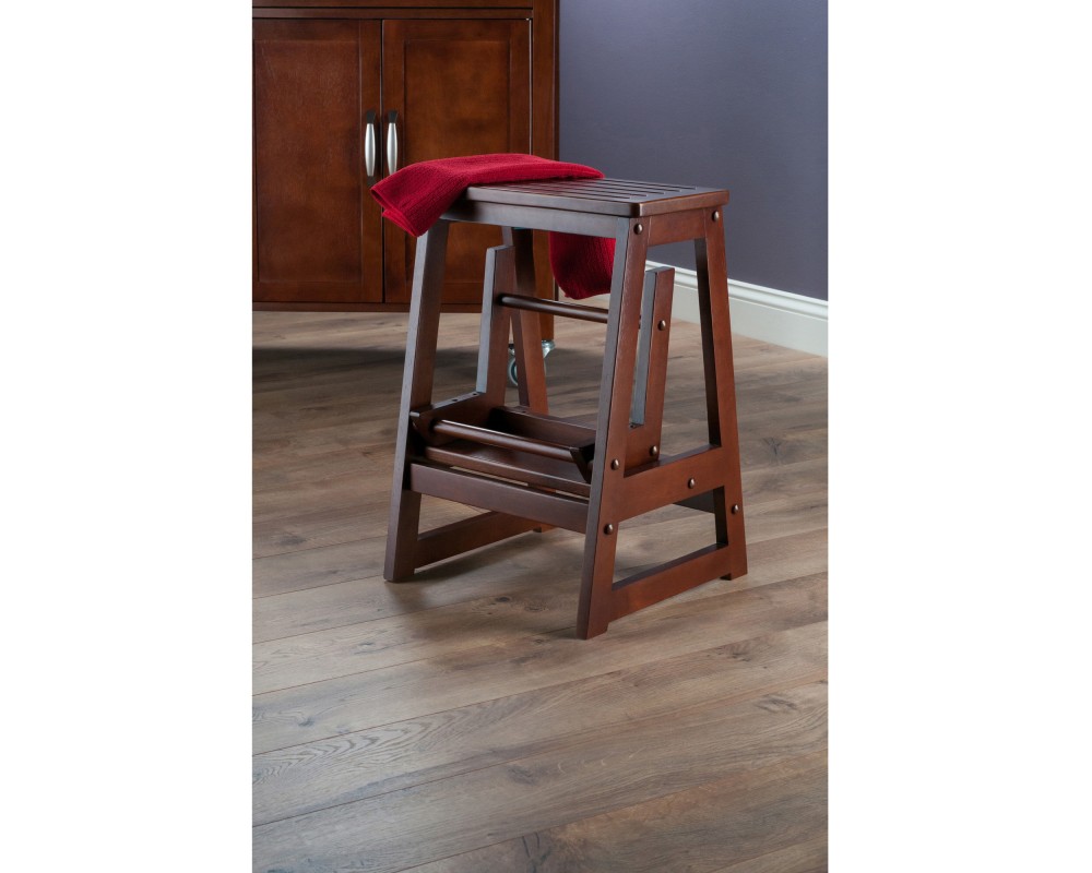 Ascend 2-Step Stool, 21' High, Walnut