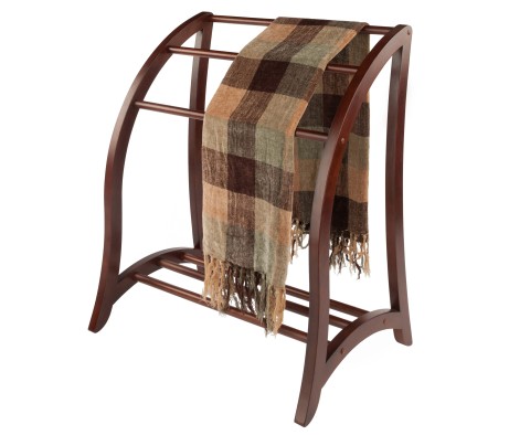 Betsy 3-Rung Blanket Rack, 30' Wide, 36' High, Walnut