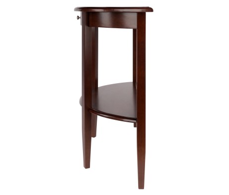 Concord Half Moon Console Table with Drawer, 39' Wide, 34' High, Walnut