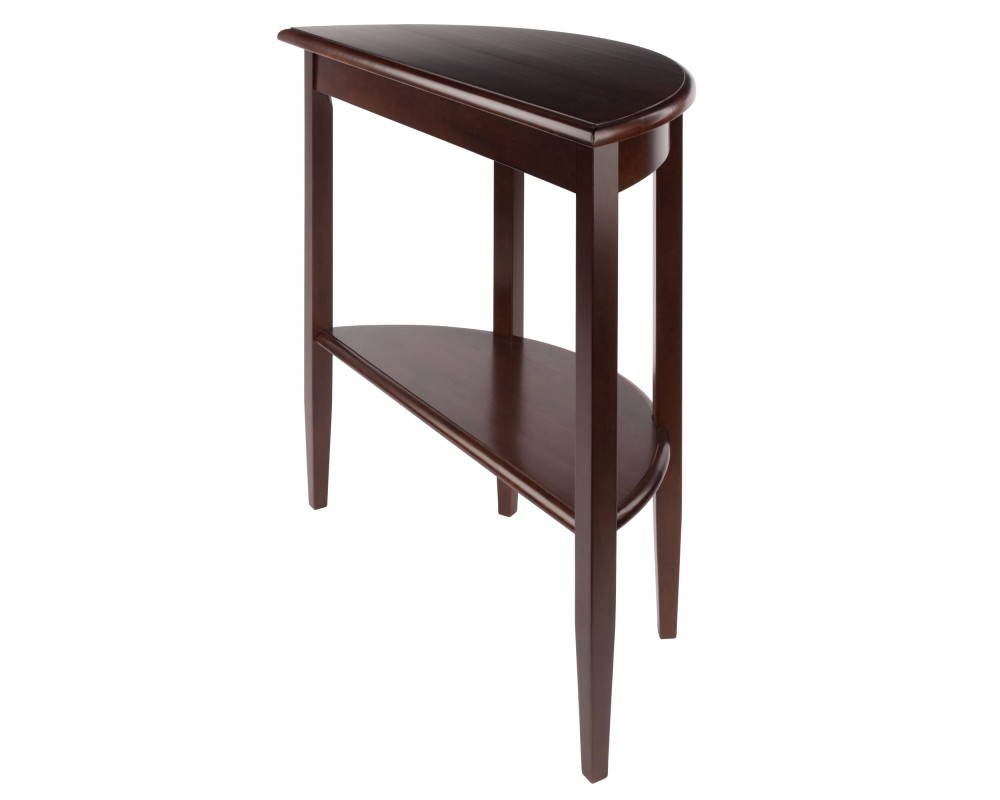 Concord Half Moon Console Table with Drawer, 39' Wide, 34' High, Walnut