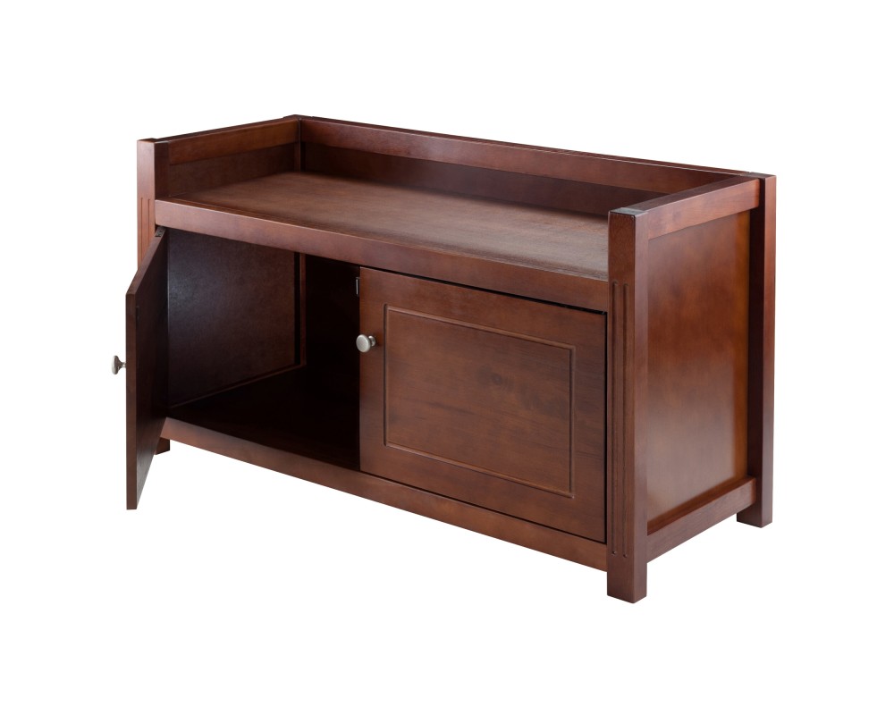 Charleston 2-Compartment Storage Bench, 40 Wide, 22 High, Walnut