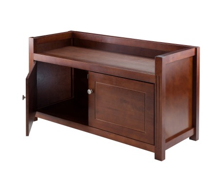 Charleston 2-Compartment Storage Bench, 40 Wide, 22 High, Walnut