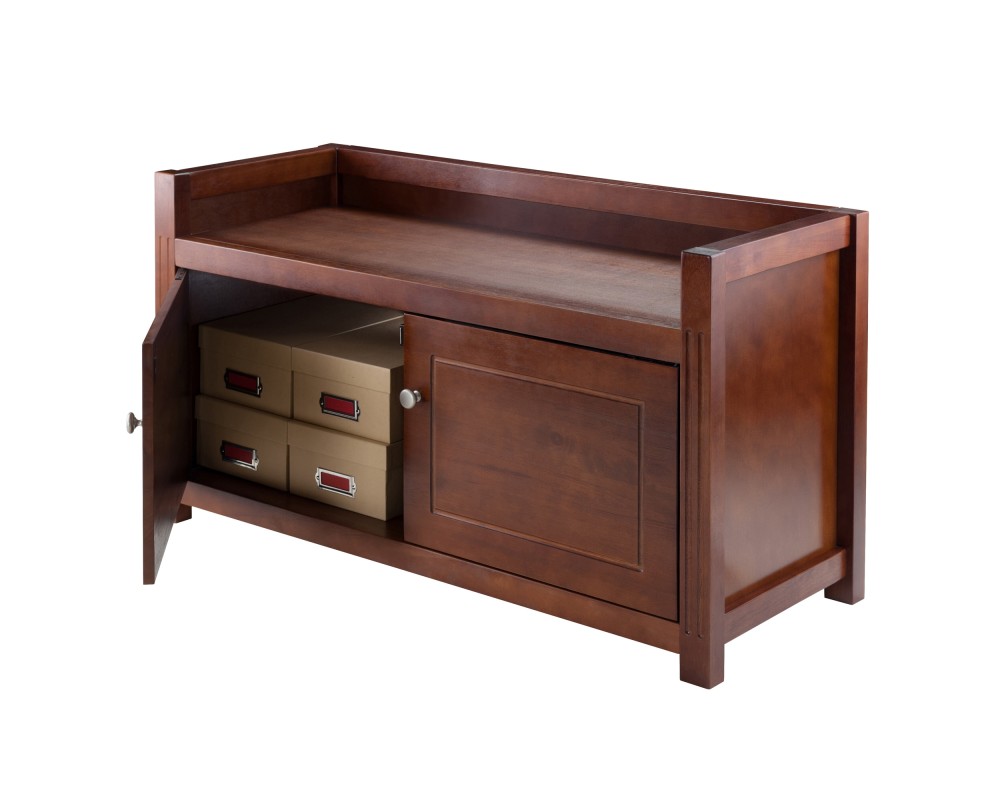 Charleston 2-Compartment Storage Bench, 40 Wide, 22 High, Walnut