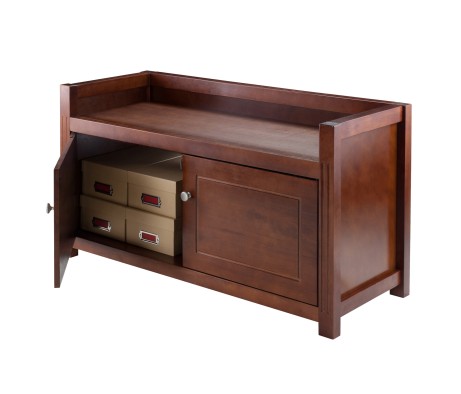 Charleston 2-Compartment Storage Bench, 40 Wide, 22 High, Walnut