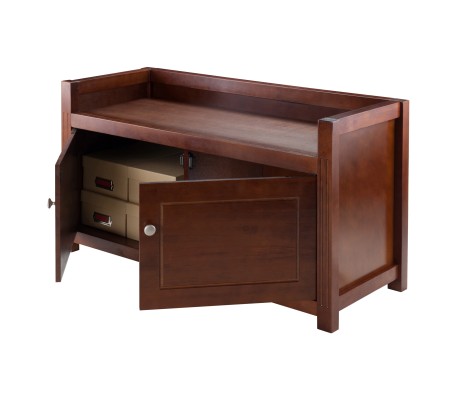 Charleston 2-Compartment Storage Bench, 40 Wide, 22 High, Walnut