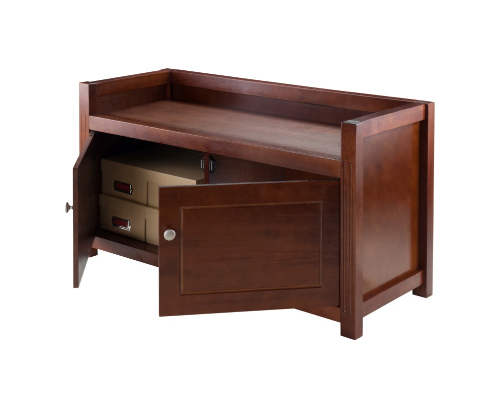 Charleston 2-Compartment Storage Bench, 40 Wide, 22 High, Walnut