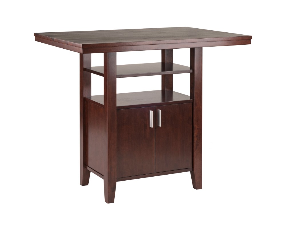 Albany High Table with Built-In Storage, 36' High, 42' Wide, Walnut