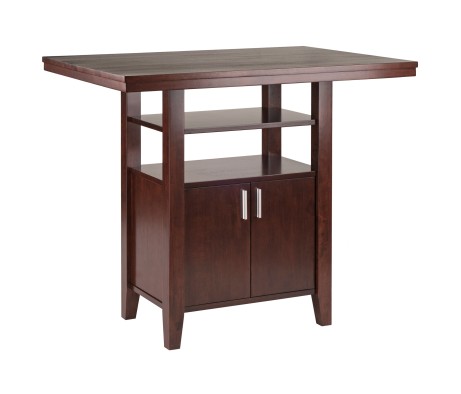 Albany High Table with Built-In Storage, 36' High, 42' Wide, Walnut
