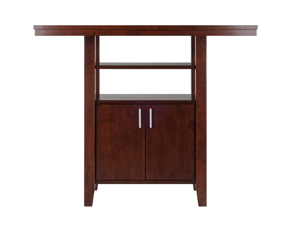 Albany High Table with Built-In Storage, 36' High, 42' Wide, Walnut