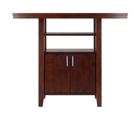 Albany High Table with Built-In Storage, 36' High, 42' Wide, Walnut