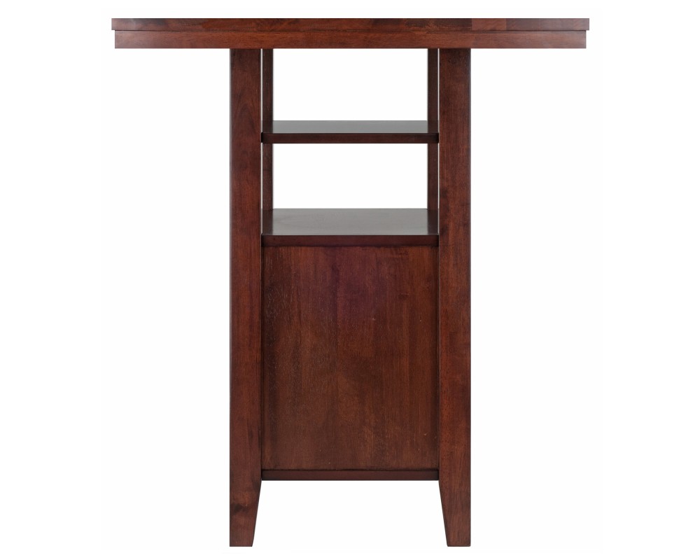 Albany High Table with Built-In Storage, 36' High, 42' Wide, Walnut
