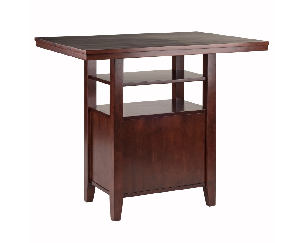 Albany High Table with Built-In Storage, 36' High, 42' Wide, Walnut