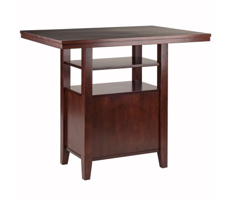 Albany High Table with Built-In Storage, 36' High, 42' Wide, Walnut
