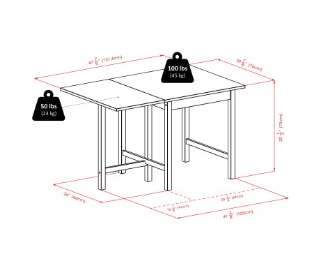 Lynden Extendable Dining Table, 48' Wide, 30' High, Walnut