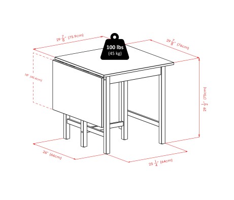 Lynden Extendable Dining Table, 48' Wide, 30' High, Walnut