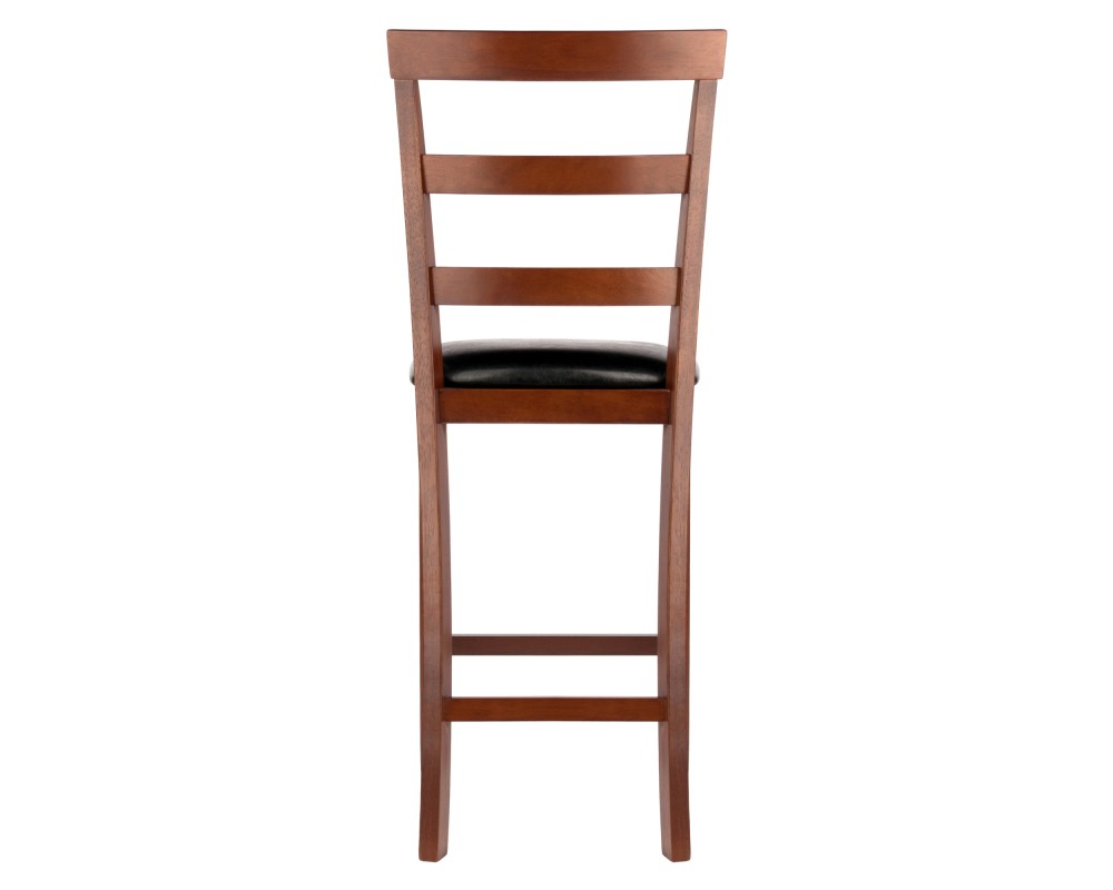 Simone 2-Pc Cushion Ladder Back Counter Stool Set, Walnut and Black