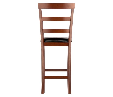Simone 2-Pc Cushion Ladder Back Counter Stool Set, Walnut and Black