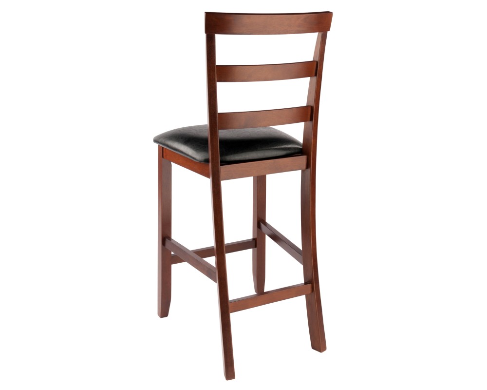 Simone 2-Pc Cushion Ladder Back Counter Stool Set, Walnut and Black