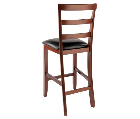 Simone 2-Pc Cushion Ladder Back Counter Stool Set, Walnut and Black