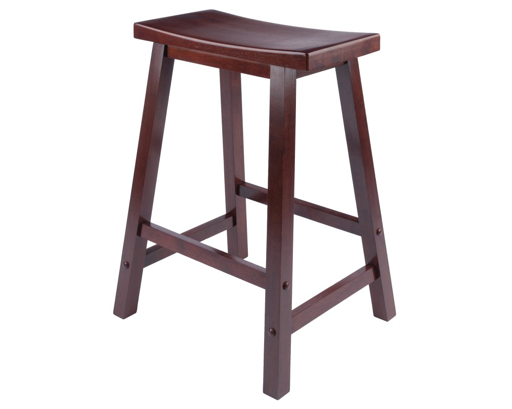 Satori Saddle Seat Counter Stool, Rustic Green and Walnut