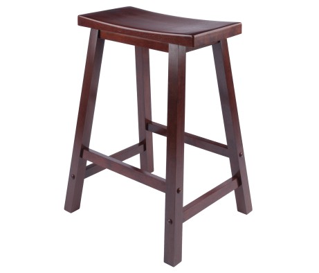 Satori Saddle Seat Counter Stool, Rustic Green and Walnut