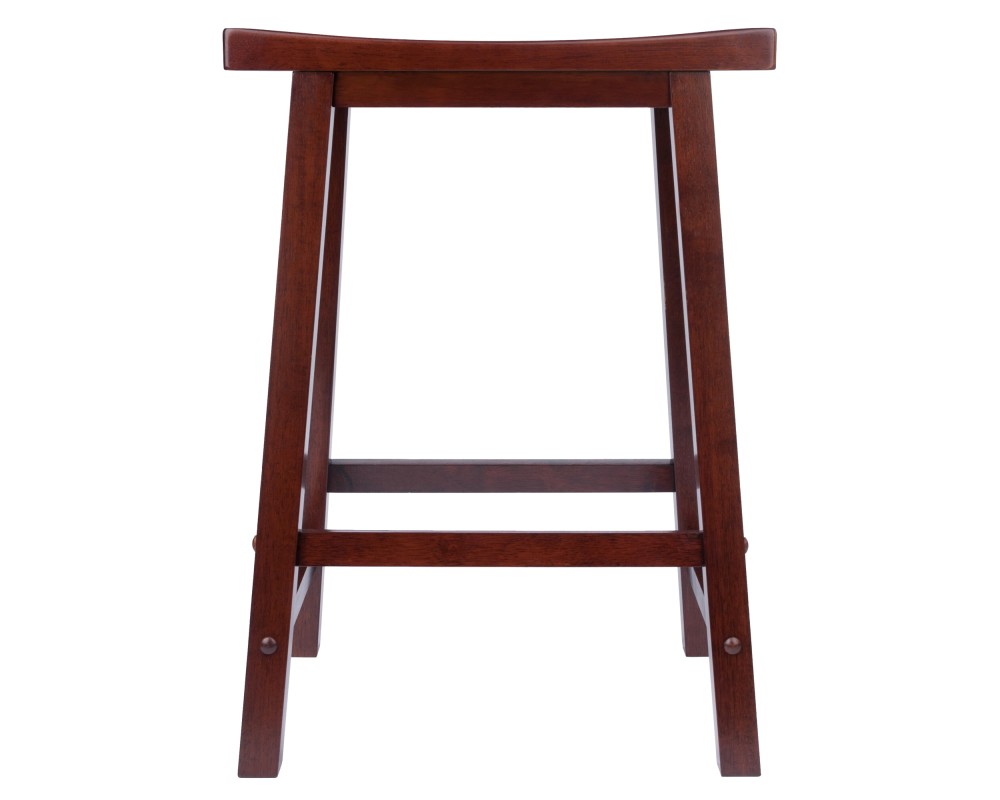 Satori Saddle Seat Counter Stool, Rustic Green and Walnut