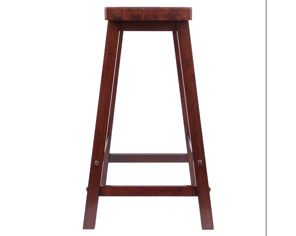 Satori Saddle Seat Counter Stool, Rustic Green and Walnut